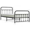 Metal Bed Frame with Headboard and Footboard Black 106x203 cm King Single Size