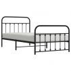 Metal Bed Frame with Headboard and Footboard Black 106x203 cm King Single Size