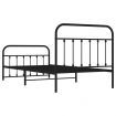 Metal Bed Frame with Headboard and Footboard Black 106x203 cm King Single Size