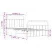 Metal Bed Frame with Headboard and Footboard Black 106x203 cm King Single Size