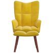 Relaxing Chair with a Stool Mustard Yellow Velvet
