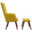 Relaxing Chair with a Stool Mustard Yellow Velvet