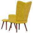 Relaxing Chair with a Stool Mustard Yellow Velvet