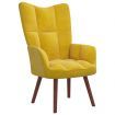 Relaxing Chair with a Stool Mustard Yellow Velvet
