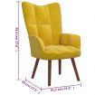 Relaxing Chair with a Stool Mustard Yellow Velvet