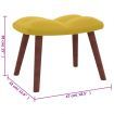Relaxing Chair with a Stool Mustard Yellow Velvet