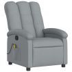 Massage Recliner Chair Light Grey Fabric