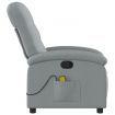 Massage Recliner Chair Light Grey Fabric