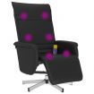 Massage Recliner Chair with Footrest Black Faux Leather