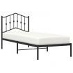 Metal Bed Frame with Headboard Black 92x187 cm Single Size