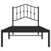 Metal Bed Frame with Headboard Black 92x187 cm Single Size