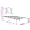 Metal Bed Frame with Headboard Black 92x187 cm Single Size