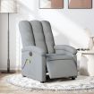 Electric Massage Recliner Chair Light Grey Fabric