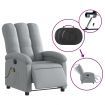 Electric Massage Recliner Chair Light Grey Fabric