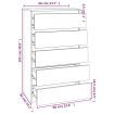 Drawer Cabinet White 60x36x103 cm Engineered Wood