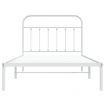 Metal Bed Frame with Headboard White 106x203 cm King Single Size