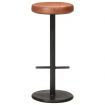 Bar Stools 2 pcs Brown Real Leather