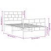 Metal Bed Frame with Headboard and Footboard Black 107x203 cm
