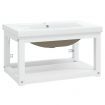 Bathroom Washbasin Frame with Built-in Basin White Iron