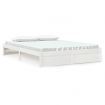 Bed Frame White Solid Wood 153x203 cm Queen Size