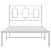 Metal Bed Frame with Headboard White 90x190 cm