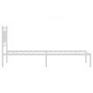 Metal Bed Frame with Headboard White 90x190 cm