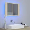 LED Bathroom Mirror Cabinet Sonoma Oak 60x12x45 cm Acrylic