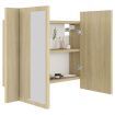 LED Bathroom Mirror Cabinet Sonoma Oak 60x12x45 cm Acrylic