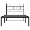 Metal Bed Frame with Headboard Black 107x203 cm
