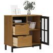 Sideboard with Glass Door FLAM 80x40x80 cm Solid Wood Pine