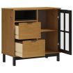 Sideboard with Glass Door FLAM 80x40x80 cm Solid Wood Pine