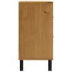 Sideboard with Glass Door FLAM 80x40x80 cm Solid Wood Pine