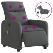 Electric Massage Recliner Chair Dark Grey Fabric