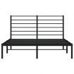 Metal Bed Frame with Headboard Black 153x203 cm Queen