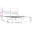 Metal Bed Frame with Headboard Black 153x203 cm Queen