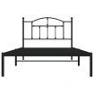 Metal Bed Frame with Headboard Black 107x203 cm King Single