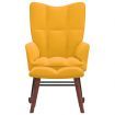 Rocking Chair with a Stool Mustard Yellow Velvet