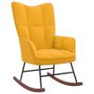Rocking Chair with a Stool Mustard Yellow Velvet