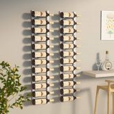 Wall Mounted Wine Rack for 12 Bottles 2 pcs White Iron