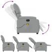 Electric Massage Recliner Chair Light Grey Fabric