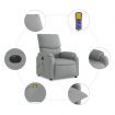 Electric Massage Recliner Chair Light Grey Fabric