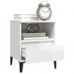 Bedside Cabinet High Gloss White 40x35x50 cm