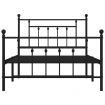Metal Bed Frame with Headboard and Footboard Black 106x203 cm King Single Size