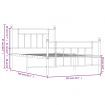 Metal Bed Frame with Headboard and Footboard Black 106x203 cm King Single Size