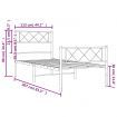 Metal Bed Frame with Headboard and Footboard Black 107x203 cm