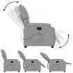 Massage Recliner Chair Light Grey Fabric