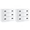 Sideboards 2 pcs High Gloss White Engineered Wood