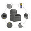 Electric Massage Recliner Chair Dark Grey Fabric