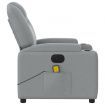 Electric Massage Recliner Chair Light Grey Fabric