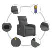 Stand up Massage Recliner Chair Dark Grey Fabric
